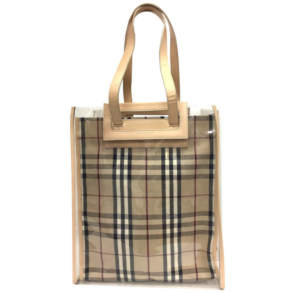 Burberry Clear 3way Check Leather Tote Bag Beige